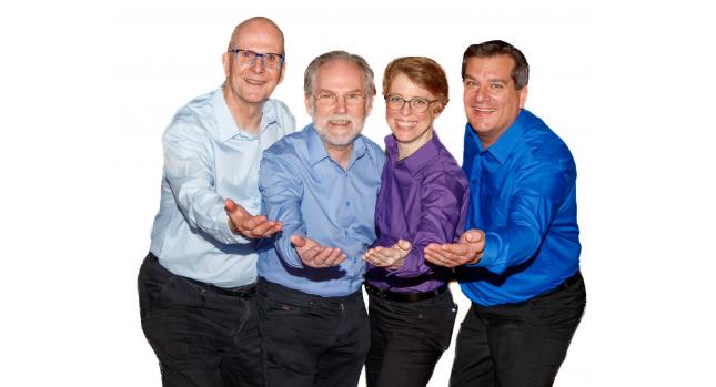 A-cappella Quartett wideCantho in Bühnenpose