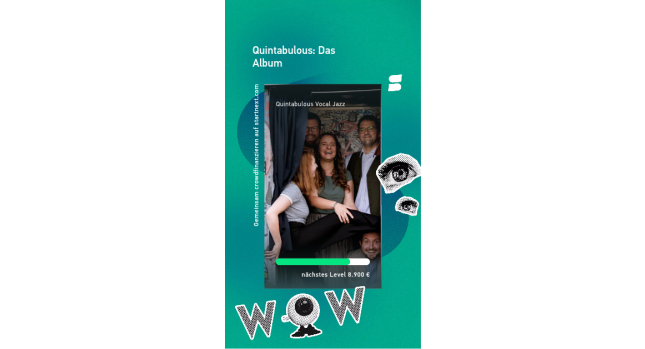 Social Sharing Pic der Startnext Kampagne von Quintabulous Vocal Jazz