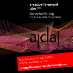 Ausschreibungsflyer zum a-cappella-award ulm 2025