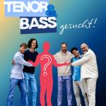 Tenor & Bass gesucht, beige blauer Hintergrund, Menschen 