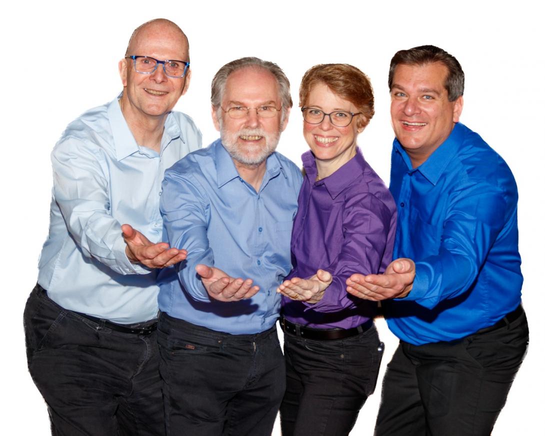 A-cappella Quartett wideCantho in Bühnenpose